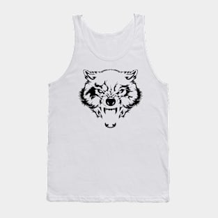 Wolf Head Hand Drawn Tank Top